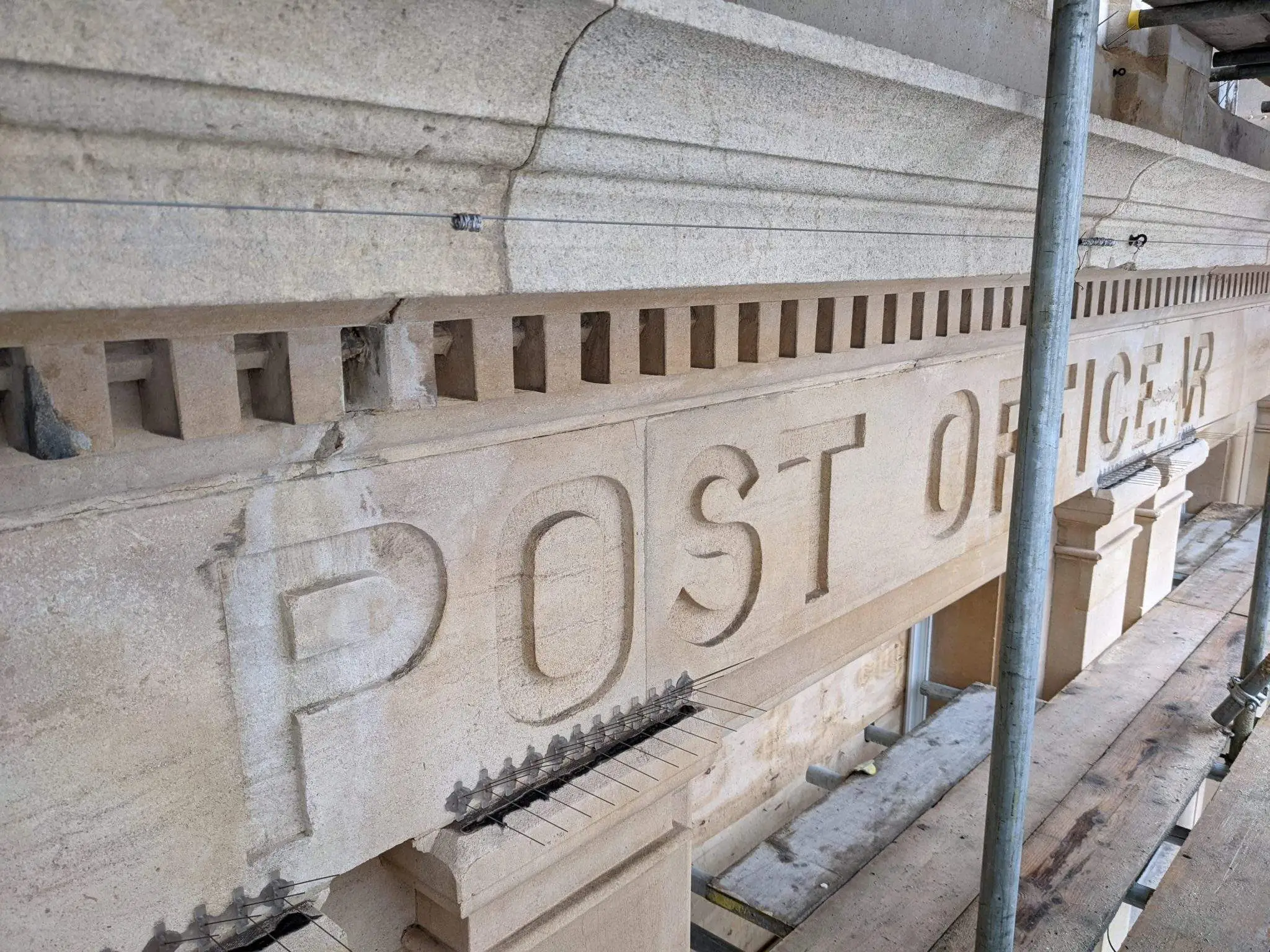 post office sign close up
