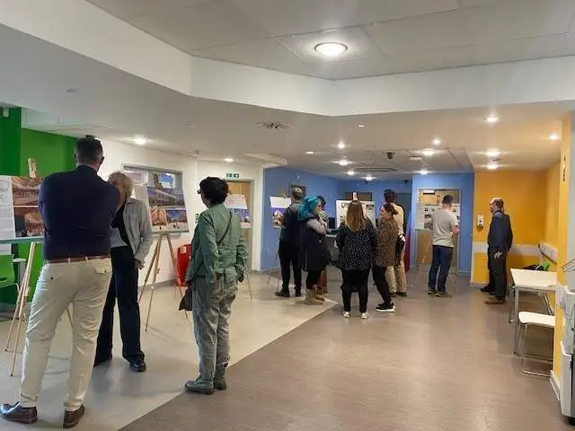 Visitors attend the viewing of the Cultural Quarter plans
